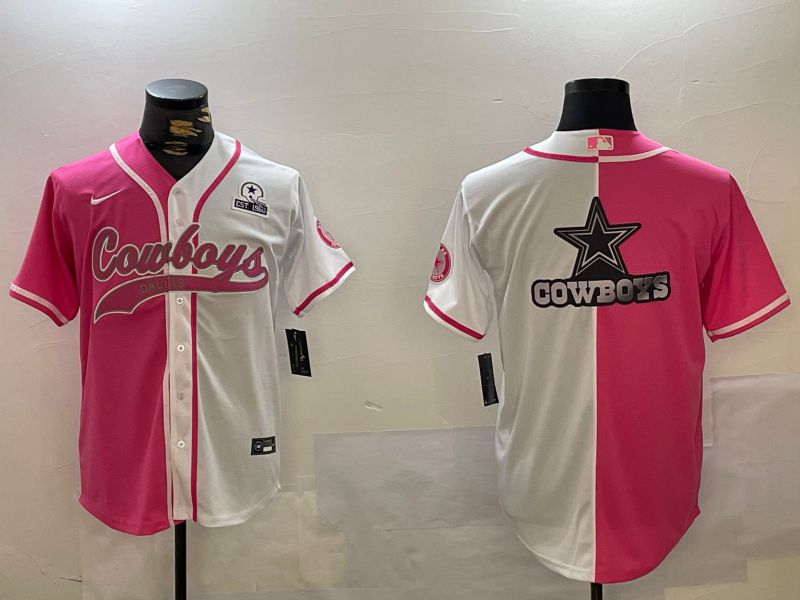 Men Dallas Cowboys Blank white pink Joint Name 2024 Nike Limited NFL Jersey style 2->dallas cowboys->NFL Jersey
